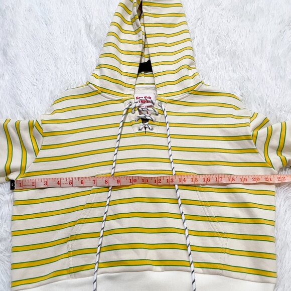 Women SOLID & STRIPEDThe Jolie Hoodie in Yellow Striped Size Extra Large - Picture 6 of 11